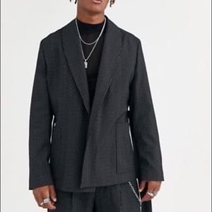 Smoking jacket with belt